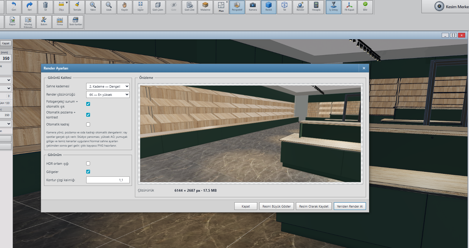 Akabincad fotogerçekçi render ayarları